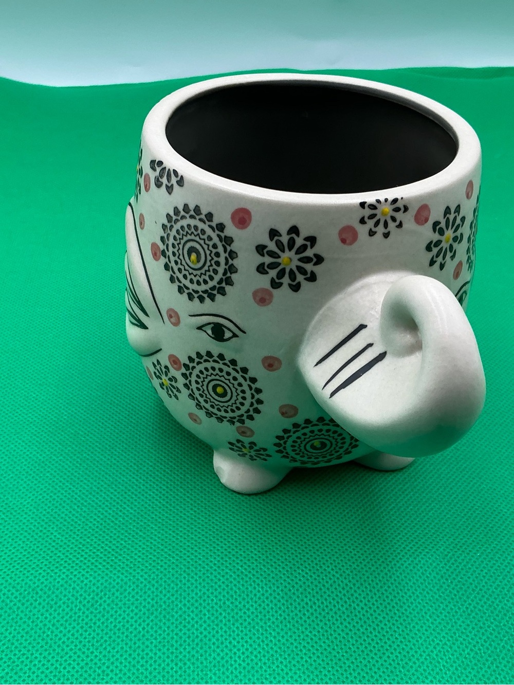 Lucky 3-D Hand Painted Trunk Up Mug